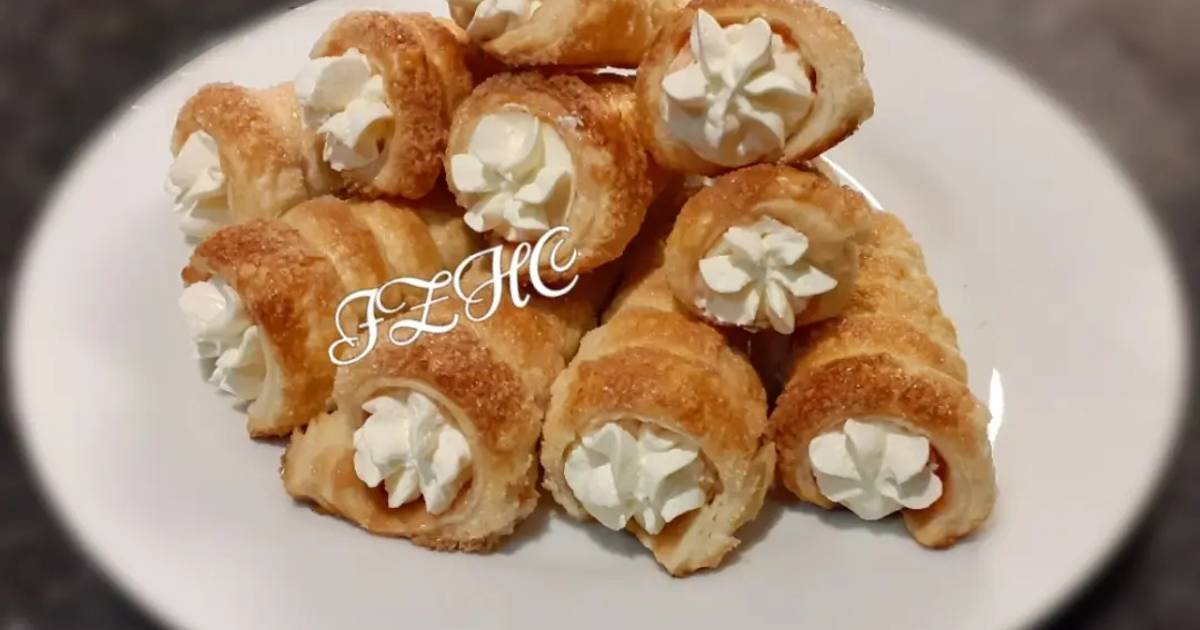 🍦Cream Rolls / Cream Horns🍦 Recipe by Irum Zaidi Home Cooking Cookpad