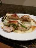 Brad's chicken breast w/ asparagus and hollandaise