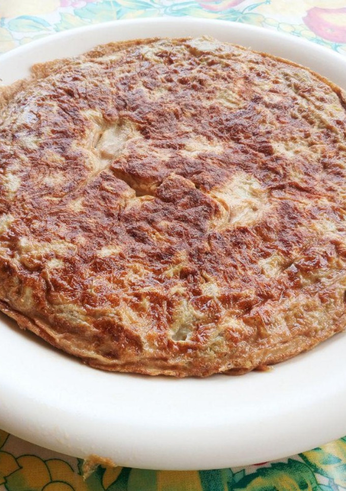 Una foto de Tortilla de berenjenas preparadas en microondas