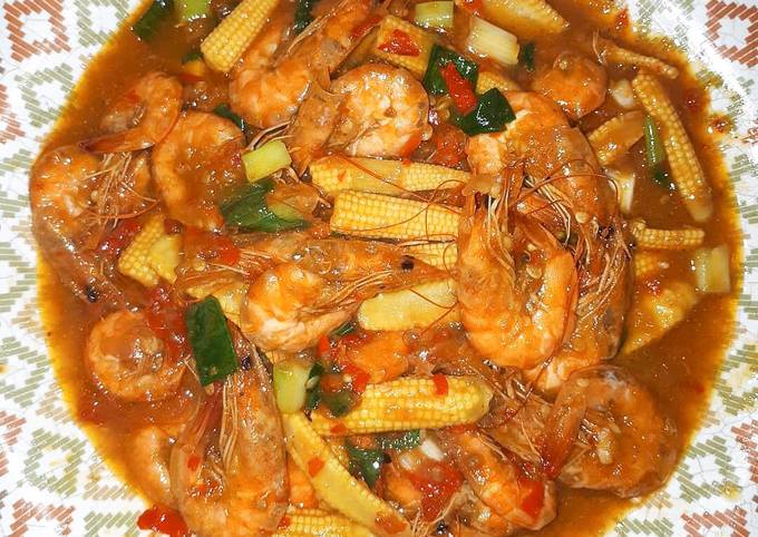 Resep Udang Saus Tiram Asam Manis Pedas / Resep Dan Cara