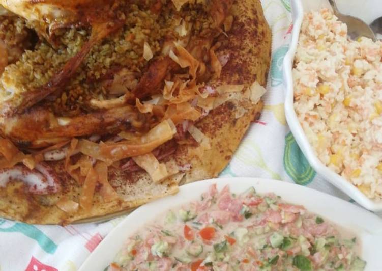 دجاج محشي بالفريكه 😋