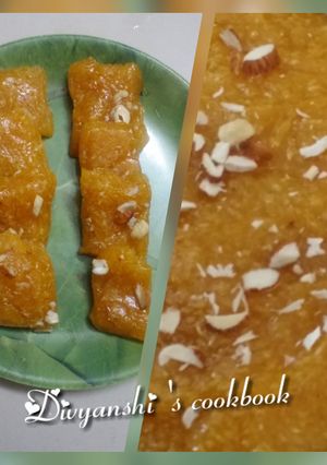 A picture of Mango coconut burfi.