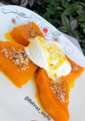 عکسی از دستور دسر کدو حلوایی 🎃