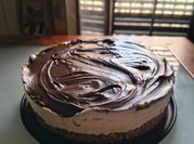 Una foto di cheesecake con nutella