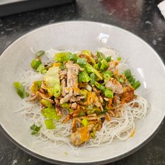 A picture of Pork spring roll bowl.