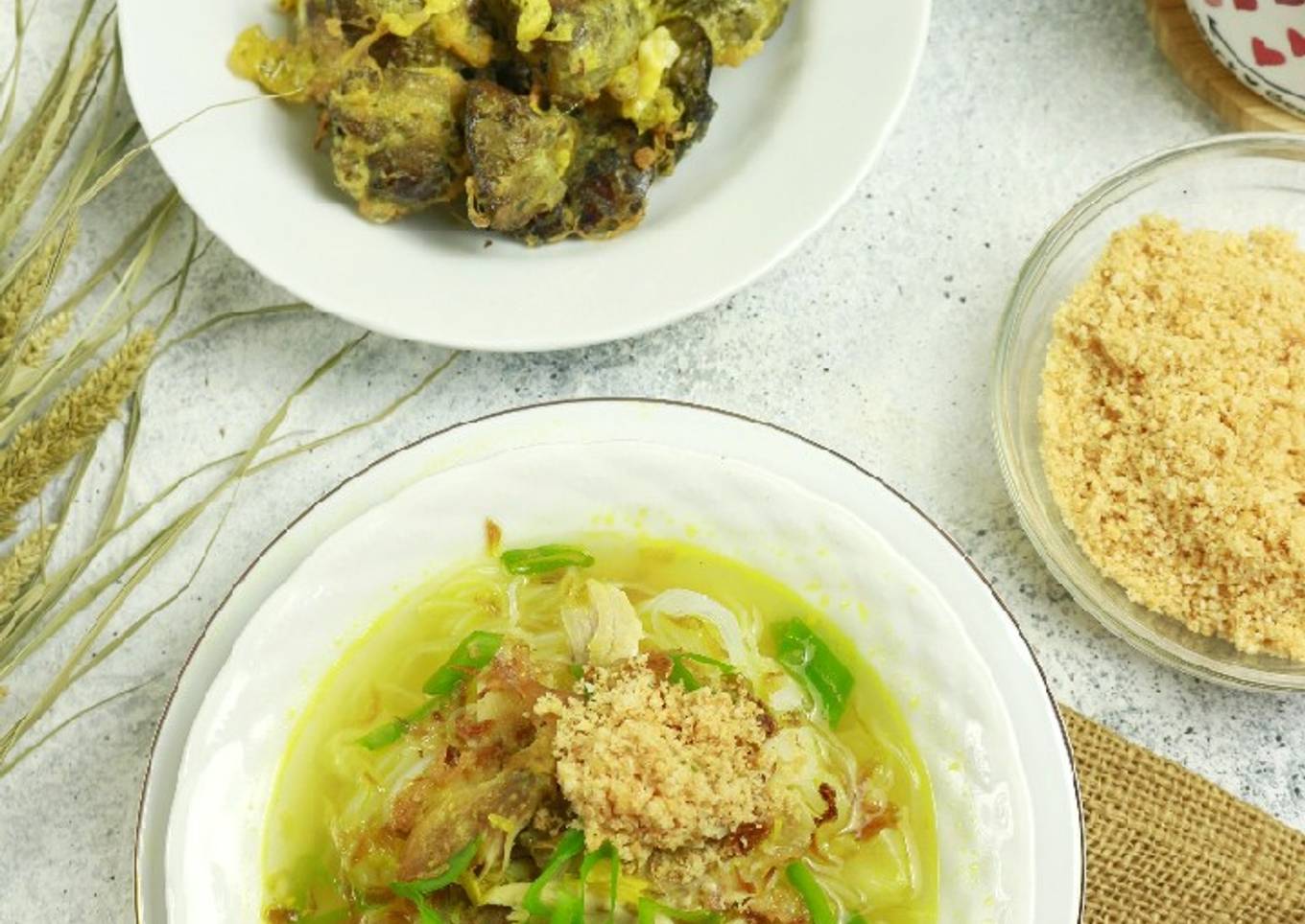 Soto ayam pakai koya