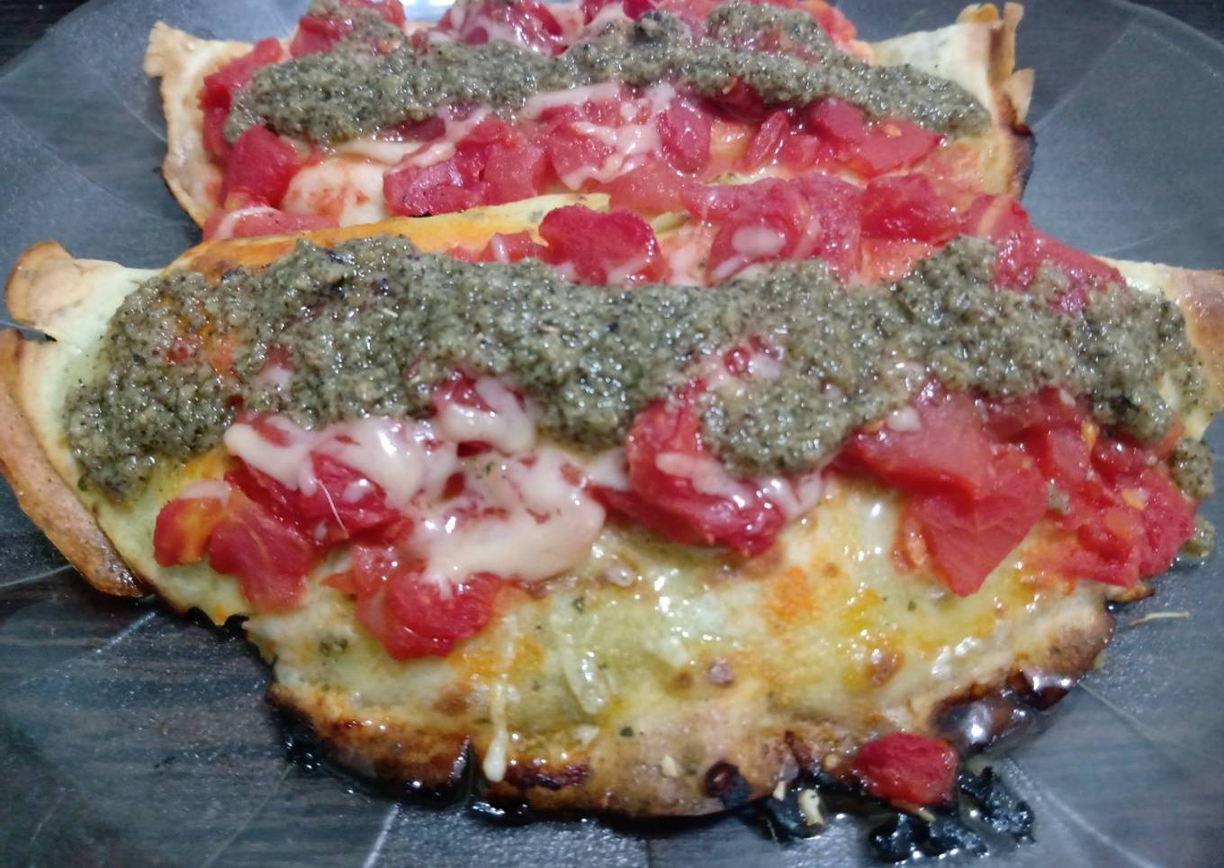 Crepes de espinaca, pollo y queso