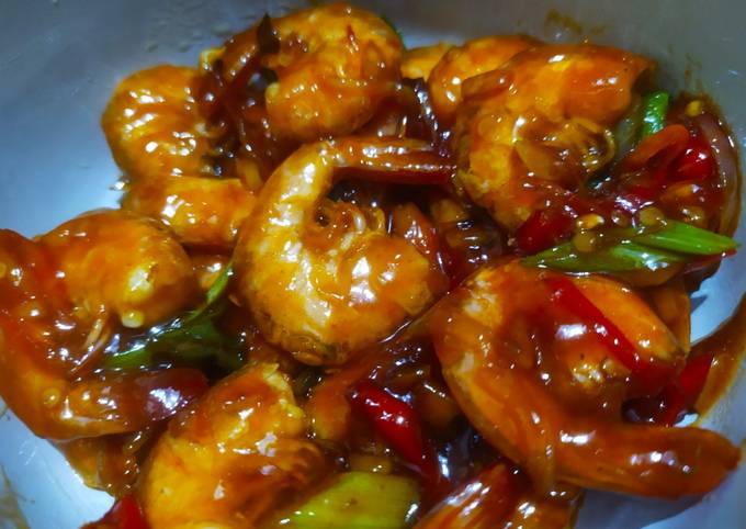 Udang saus pedas asam manis