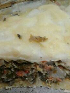 Una foto de Pastel de polenta y acelga