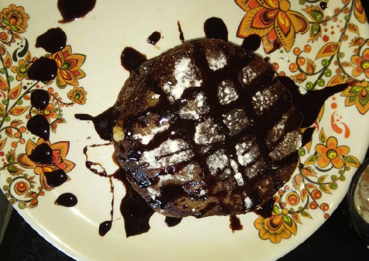 Chocolate pancake with fresh fruits