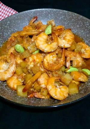 Foto resep Balado Udang Kentang Petai