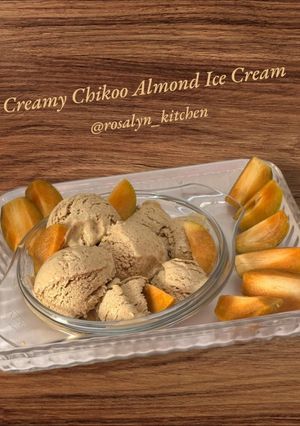 A picture of Creamy Chikoo Almond Ice Cream.