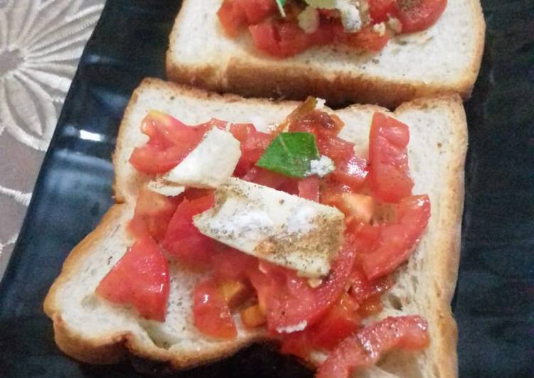 Bruschetta using bread