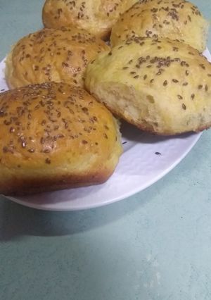 Una foto de Pan hamburguesa de zapallo 🙆