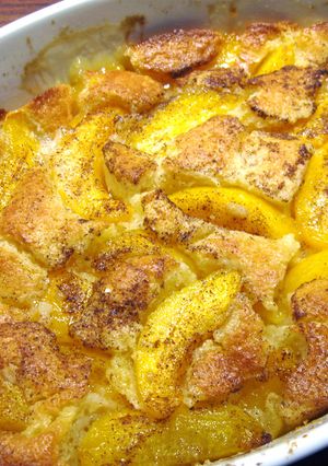 A picture of Super Easy Peach Cobbler.