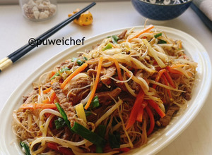 沙茶芽菜炒米粉 的食譜成品照片