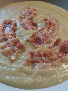 Felezett zöldborsófőzelék recept fotója