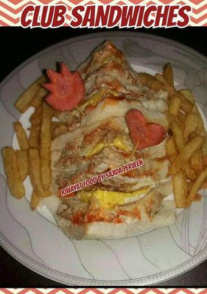 A picture of 🌿🍟💥🍞♨CLUB SANDWICHES ♨🍞💥🍟🌿🌿 #KokabandCookpad.