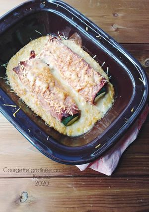 Une photo de Courgette gratinée au jambon