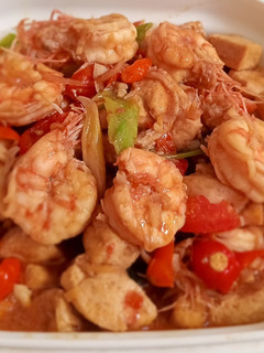 Foto resep Tumis Udang Tahu Pedas