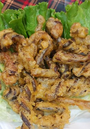 Hình của món Tảo xoắn chiên giòn.