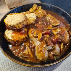 A picture of Sausage cobbler.