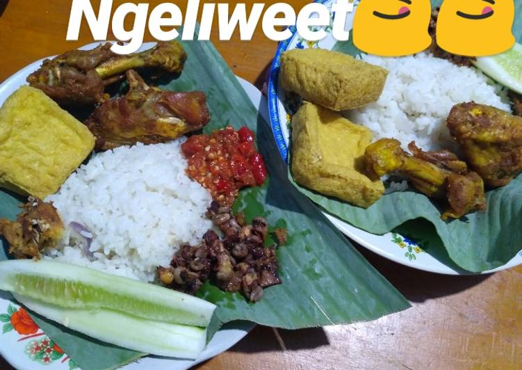 Nasi liwet + sambel dadakan