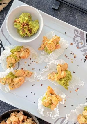 A picture of Rice Paper Shrimp Tacos.