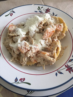 Una foto de Ravioli de foie con calabaza y nueces