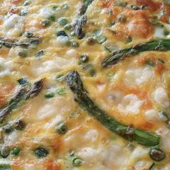 A picture of Mixed veg and cheese quiche.
