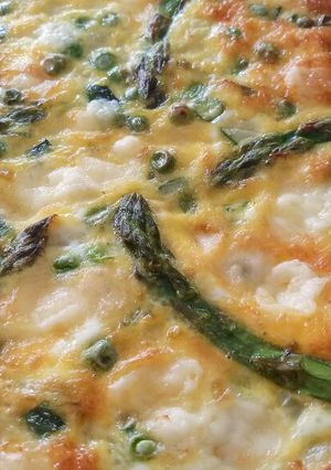 A picture of Mixed veg and cheese quiche.