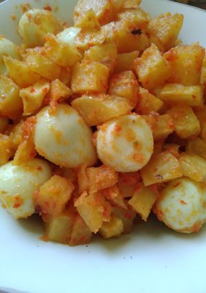 Foto resep Balado kentang telur puyuh