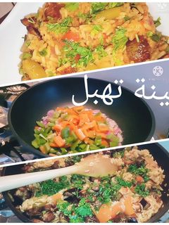 صورة لوصفة أكلة خفيفة بالأرز والخضر بدون لحوم بنينة 😋👍