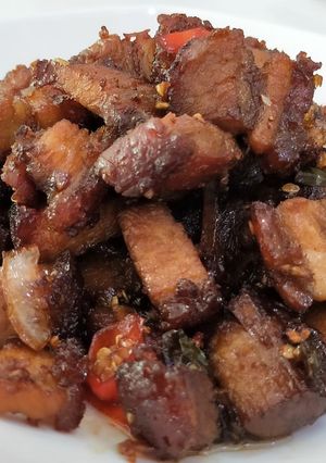 A picture of Spicy Stir Fry Roasted Pork Belly.