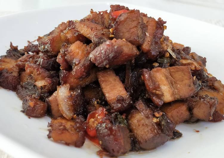 Easiest Way to Make Yummy Spicy Stir Fry Roasted Pork Belly