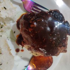 A picture of Hamburger Steak (ハンバーグステーキ).