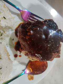 A picture of Hamburger Steak (ハンバーグステーキ).