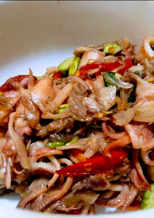 Foto resep Cumi Asin Pete Sederhana (Masakan Rumahan)