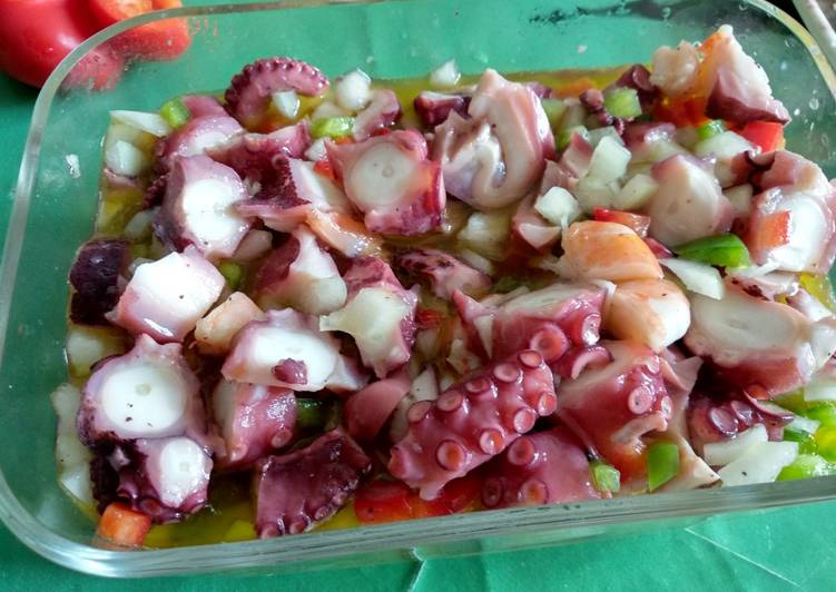 Salpicón de pulpo y langostinos