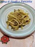 Scialatielli alla crema di piselli e pancetta affumicata