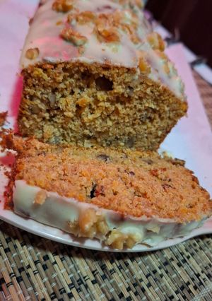 Una foto de Budín de Zanahoria y Frosting de Queso
