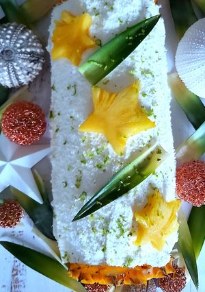Une photo de Bûche roulée saveur Pina Colada