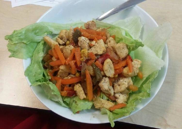 Simple Way to Make Favorite Lettuce,chicken & stir fry wrap