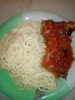 A picture of Spaghetti en Sauce.
