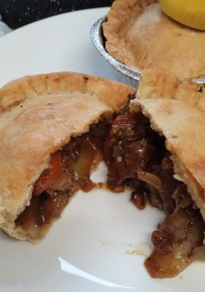 A picture of Steak pies with gram flour gluten free.