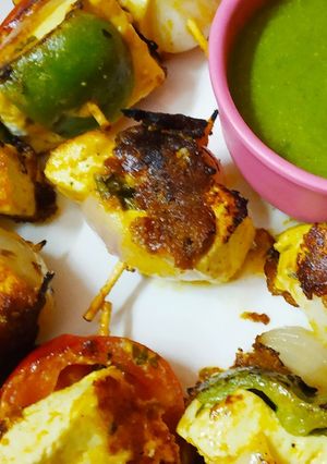 A picture of Homemade Tawa paneer tikka.
