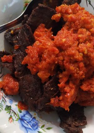 Foto resep Dendeng Kering Sambal Balado (No MSG)