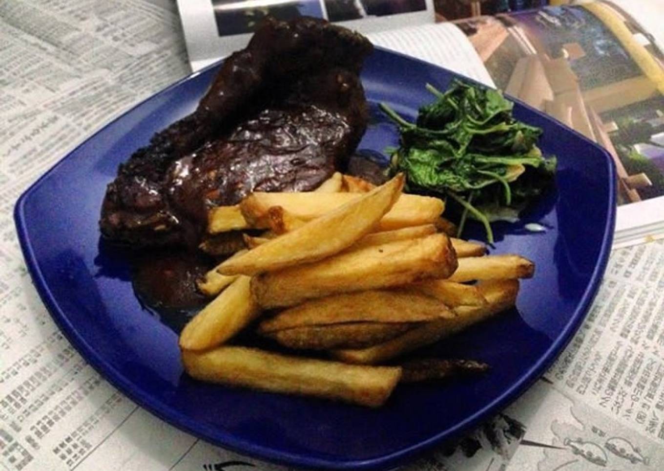 Sirloin steak rumahan