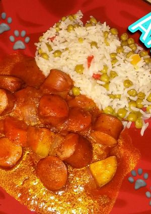 Una foto de Salchichas con Verduras (uno más de mis inventos)