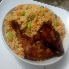 A picture of Coconut jollof rice.